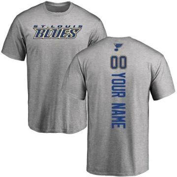 Custom Men's St. Louis Blues Branded Backer T-Shirt - Ash